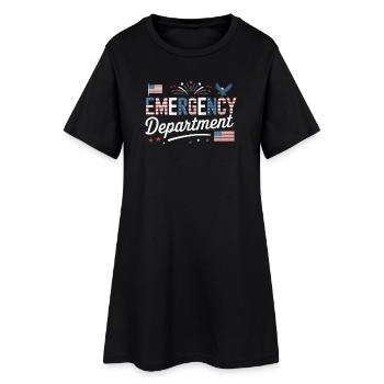 Infirmière d’urgence Fête de l’indépendance 4 juillet - Robe T-shirt Femme - noir - Devant