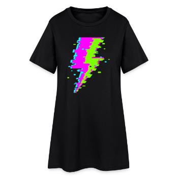 Faisceau numérique psychédélique - Robe T-shirt Femme - noir - Devant