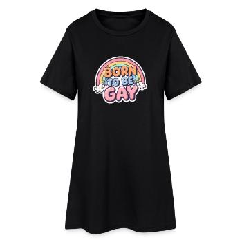 Born to Be Gay – Colorful Pride Rainbow Design - Women’s T-Shirt Dress - black - Front