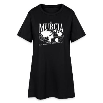Carte de la Terre avec lettrage Muralca - Robe T-shirt Femme - noir - Devant