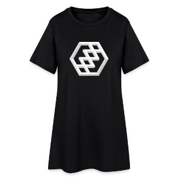 Abstract Geometric Pattern - Women’s T-Shirt Dress - black - Front