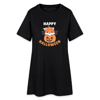 Costume de chauve-souris citrouille Fox Happy Halloween - Robe T-shirt Femme - noir - Devant