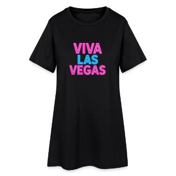 Enseigne au néon Viva Las Vegas - Robe T-shirt Femme - noir - Devant