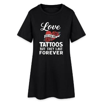 L’amour fait mal – Tatouage Lifestyle Dicton - Robe T-shirt Femme - noir - Devant