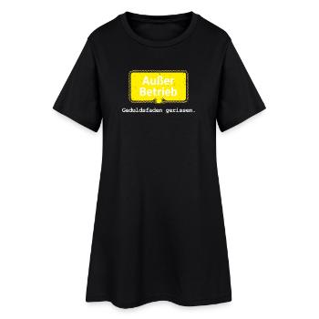 Hors service – fil de patience rompu motif de dicton - Robe T-shirt Femme - noir - Devant