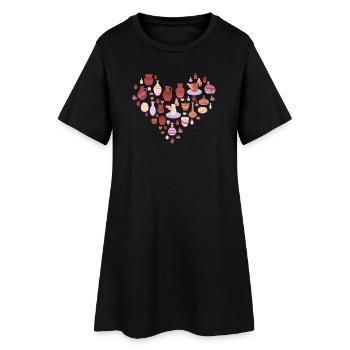 Liebe Zur Töpferei Herzform Kunst - Frauen T-Shirt-Kleid - Schwarz - Vorne