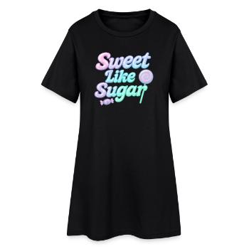 sweet like sugar / y2k design - Frauen T-Shirt-Kleid - Schwarz - Vorne