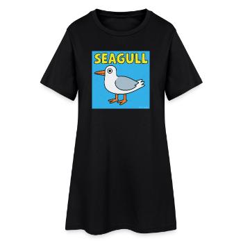 Illustration ludique de mouette pour enfants - Robe T-shirt Femme - noir - Devant