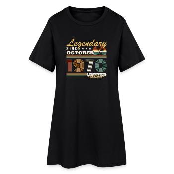 Octobre 1970 Vinatge Retro Cadeau Anniversaire - Robe T-shirt Femme - noir - Devant