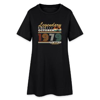 Octobre 1979 Vinatge Retro Cadeau Anniversaire - Robe T-shirt Femme - noir - Devant