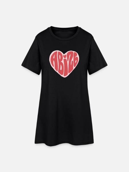 Abi 26 – Herzschrift - Frauen T-Shirt-Kleid - Schwarz