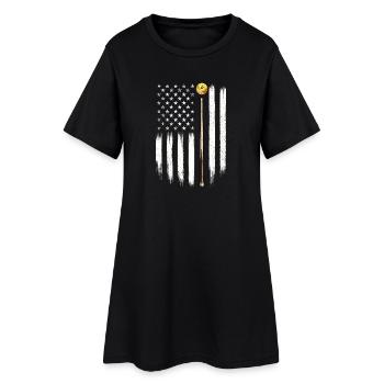 Billard US Drapeau Salle de billard Patriotic Cue Player - Robe T-shirt Femme - noir - Devant