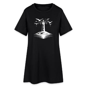 Phare Tatouage Lumière Côtière pour Garde Côtière - Robe T-shirt Femme - noir - Devant