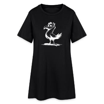 Comedy bird laugh guarantee with beak - Women’s T-Shirt Dress - black - Front