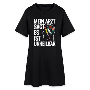 Feu d’artifice dans la tête - Robe T-shirt Femme - noir - Devant
