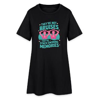 Synchronschwimmen Kunstschwimmen Wassersport - Frauen T-Shirt-Kleid - Schwarz - Vorne