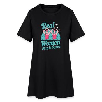 Synchronschwimmen Kunstschwimmen Wassersport - Frauen T-Shirt-Kleid - Schwarz - Vorne