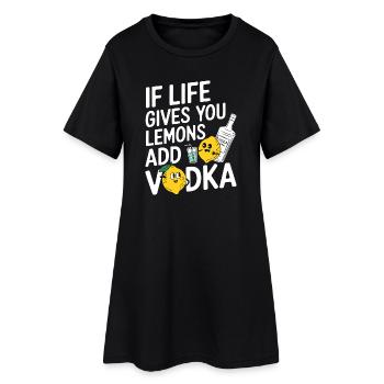 Illustration humoristique de citron et de vodka - Robe T-shirt Femme - noir - Devant