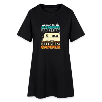 Camper Camping Wohnwagen Spruch - Frauen T-Shirt-Kleid - Schwarz - Vorne