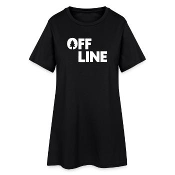 Hors ligne – Camping, Liberté, Forêt extérieure - Robe T-shirt Femme - noir - Devant