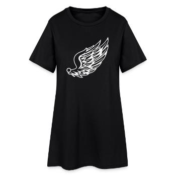Ailes avec dessin de plumes dynamiques - Robe T-shirt Femme - noir - Devant