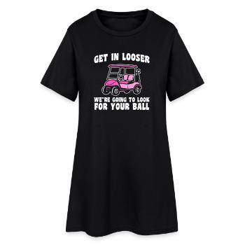 Get in looser Golfer Golf Golfen - Frauen T-Shirt-Kleid - Schwarz - Vorne