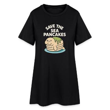 Lamantin passionné bœuf de mer amateur de salade d’amour - Robe T-shirt Femme - noir - Devant