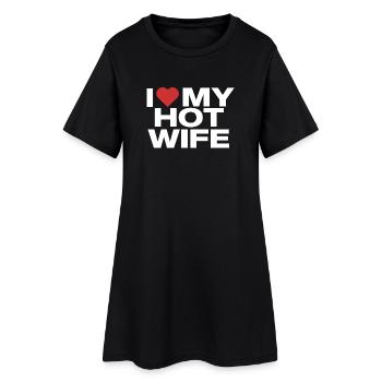 I Love My Hot Wife - Frauen T-Shirt-Kleid - Schwarz - Vorne