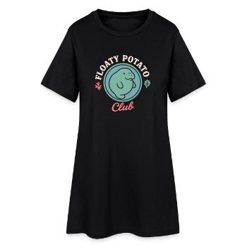 Lamantin passionné bœuf de mer amateur de salade d’amour - Robe T-shirt Femme - noir - Devant