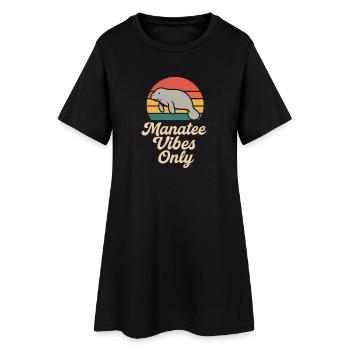 Lamantin passionné bœuf de mer amateur de salade d’amour - Robe T-shirt Femme - noir - Devant