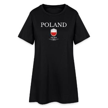 Polish pride, minimalist sleek design - Women’s T-Shirt Dress - black - Front