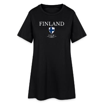 Finnish pride, minimalist sleek design - Women’s T-Shirt Dress - black - Front