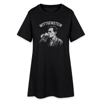 Whittgenstein boire de la bière illustration - Robe T-shirt Femme - noir - Devant