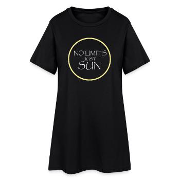Soleil abstrait Fun motif Maritime Coucher de soleil - Robe T-shirt Femme - noir - Devant