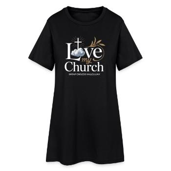J'aime ma croix d'église Christian Streetwear - Robe T-shirt Femme - noir - Devant