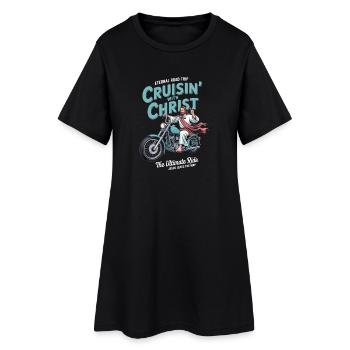 Croisière avec le Christ Moto Chrétien - Robe T-shirt Femme - noir - Devant