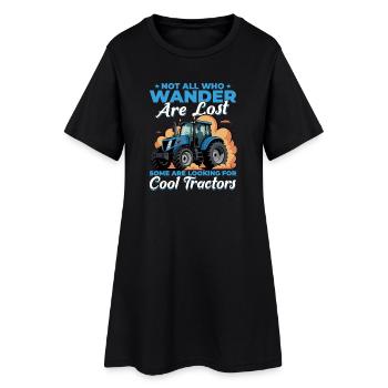 Tracteur Enfants Ferme Mode de vie - Robe T-shirt Femme - noir - Devant