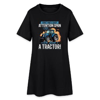 Tracteur Enfants Ferme Mode de vie - Robe T-shirt Femme - noir - Devant