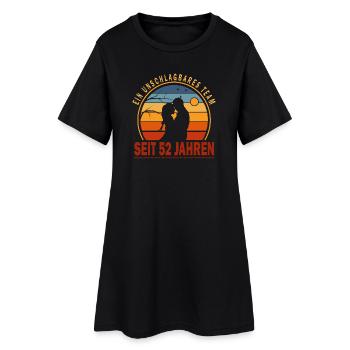 52 ans de relation Anniversaire de mariage - Robe T-shirt Femme - noir - Devant