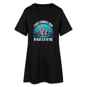 Synchronschwimmen Kunstschwimmen Wassersport - Frauen T-Shirt-Kleid - Schwarz - Vorne