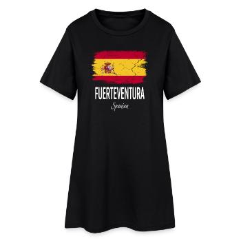 Fuerteventura - Frauen T-Shirt-Kleid - Schwarz - Vorne