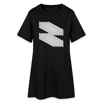 Motif de ligne minimaliste - Robe T-shirt Femme - noir - Devant