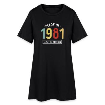 Made in 1981 - Limited Edition - Year of birth - Women’s T-Shirt Dress - black - Front