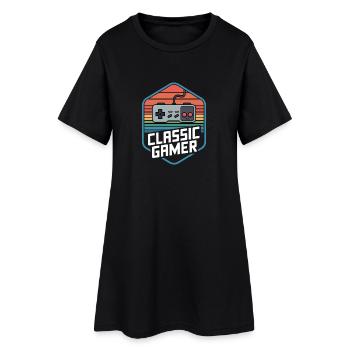 Classic Gamer Retro Controller Nostalgie - Frauen T-Shirt-Kleid - Schwarz - Vorne