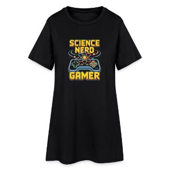 Science Nerd Gamer Atom Controller Wissenschaft - Women’s T-Shirt Dress - black - Front