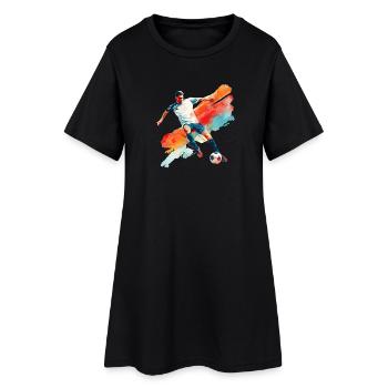Dynamic soccer player in motion - Women’s T-Shirt Dress - black - Front