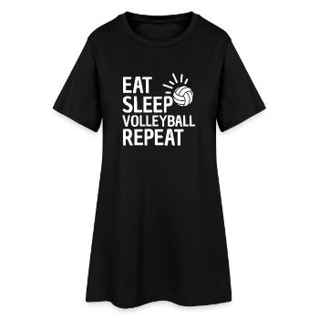 Manger dormir Volley-ball Répéter - Robe T-shirt Femme - noir - Devant