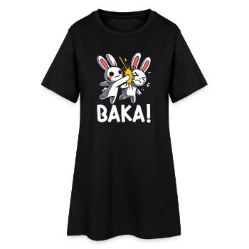 Sortez du contact social inutile Baka Anime - Robe T-shirt Femme - noir - Devant