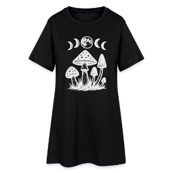 Nuit Champignon Myth Design, Phases de Lune, Gothique - Robe T-shirt Femme - noir - Devant
