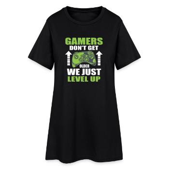 Conception motivante Gamer Level Up - Robe T-shirt Femme - noir - Devant